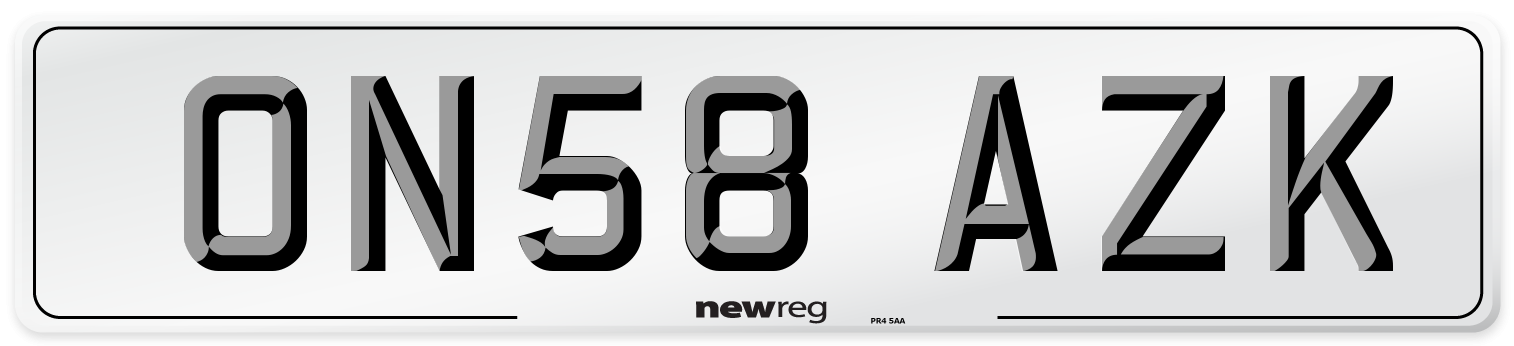 ON58 AZK Number Plate from New Reg